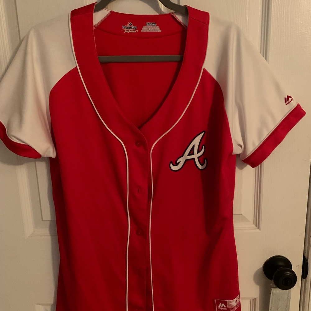 Women’s Atlanta Braves majestic baseball jersey xl